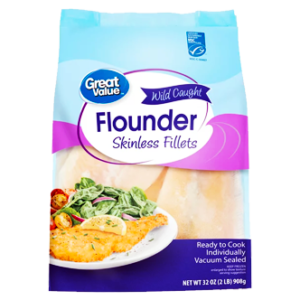 Great Value Wild Caught Flounder Skinless Fillets, 32 oz (Frozen)